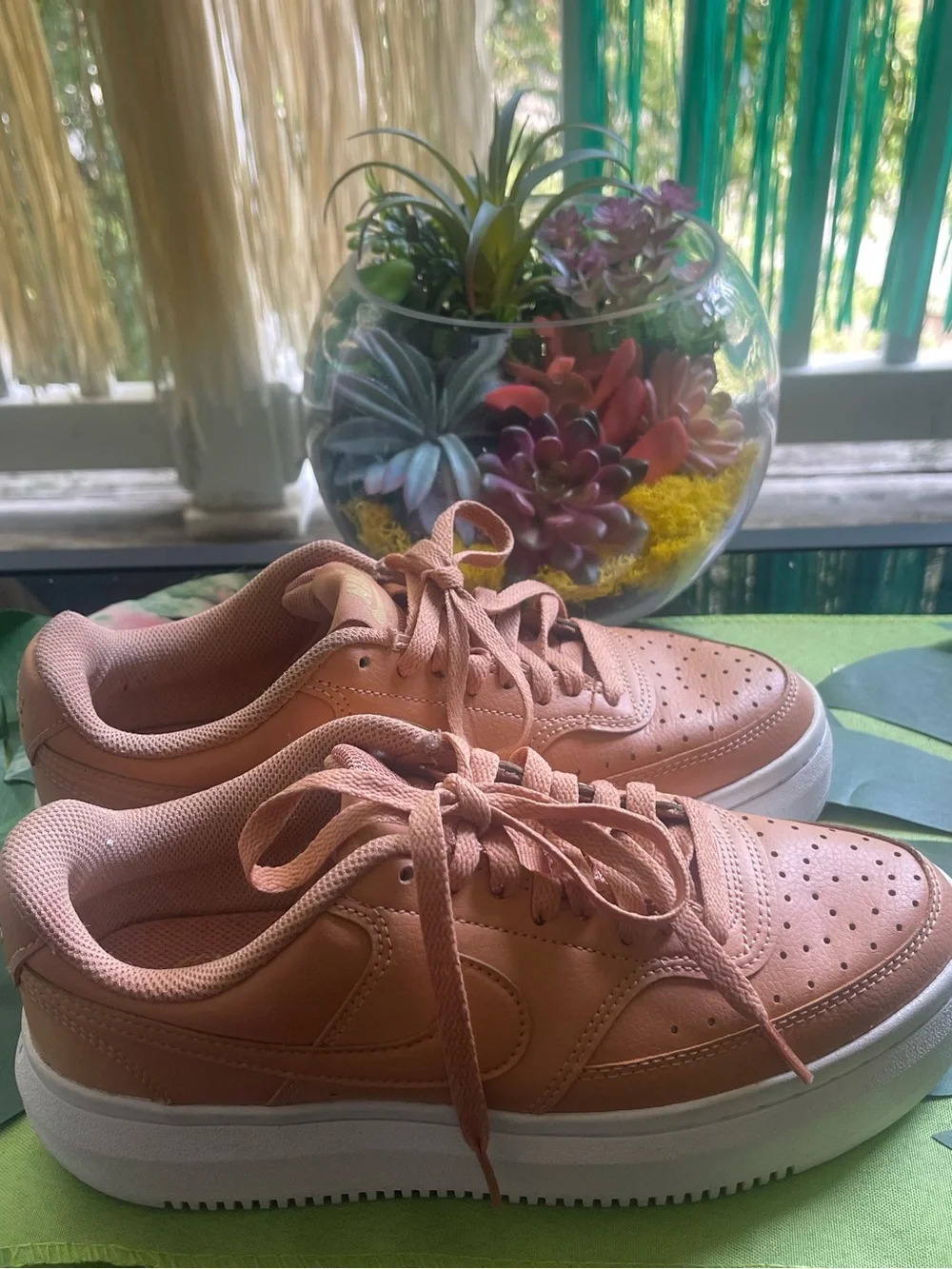 Nike Women’s Peach/Blush Low-Top Platform Sneakers